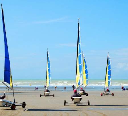 Séance de chars à voile à Quend dans la Somme